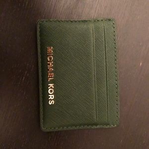 MICHAEL KORS GREEN CREDIT CARD HOLDER WALLET